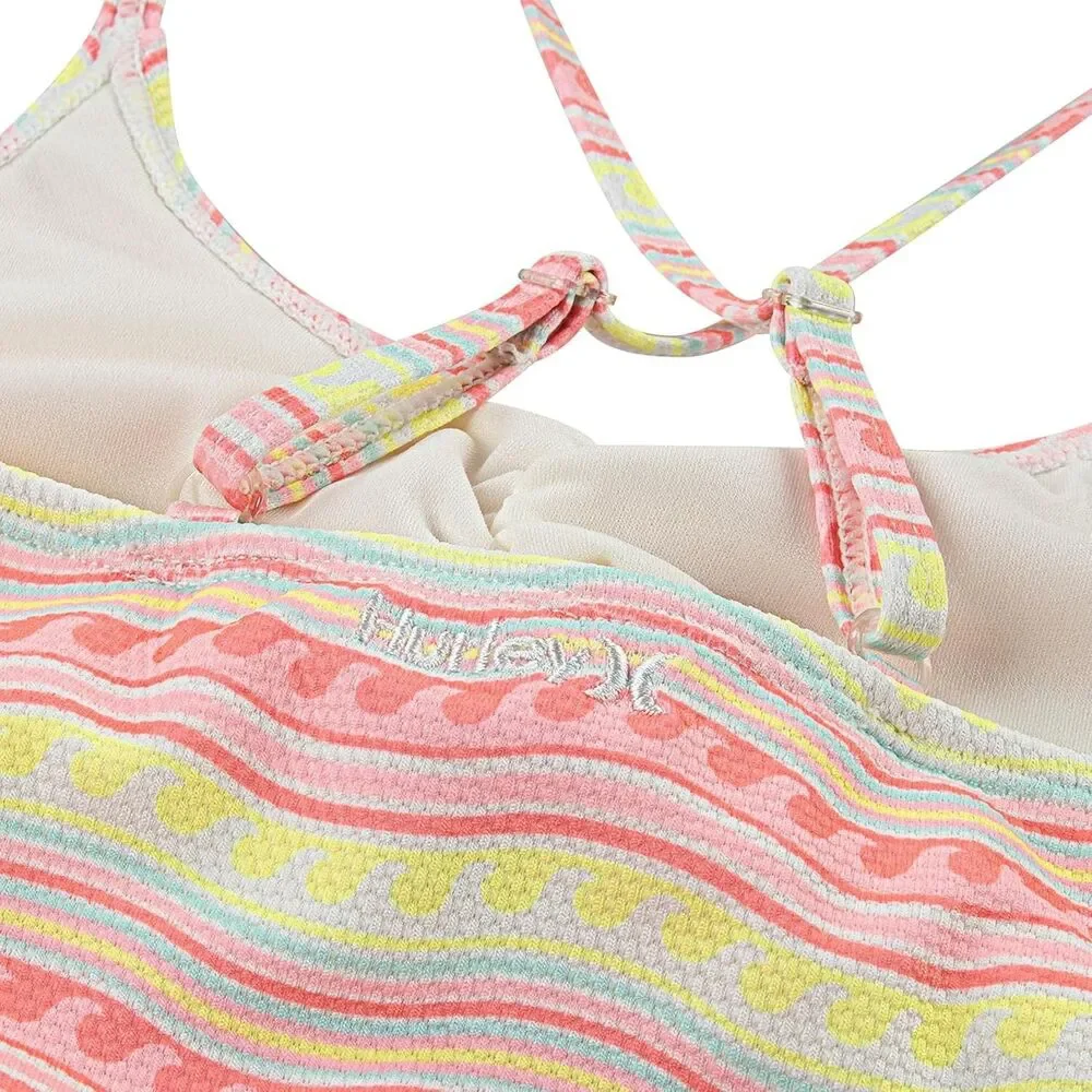 Hurley Girls' One Piece Swim Suit Size 16 Cut Out Pink Flamingo Sleeveless